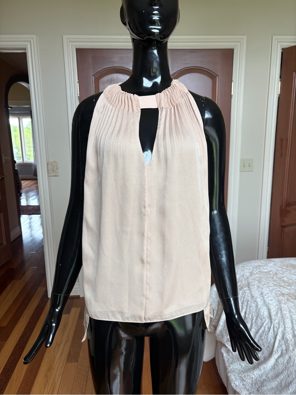 Diane Von Furstenberg Blush Pleated Halter Camisole